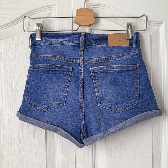 Zara Blue high-waisted Jean shorts - Picture 2 of 5